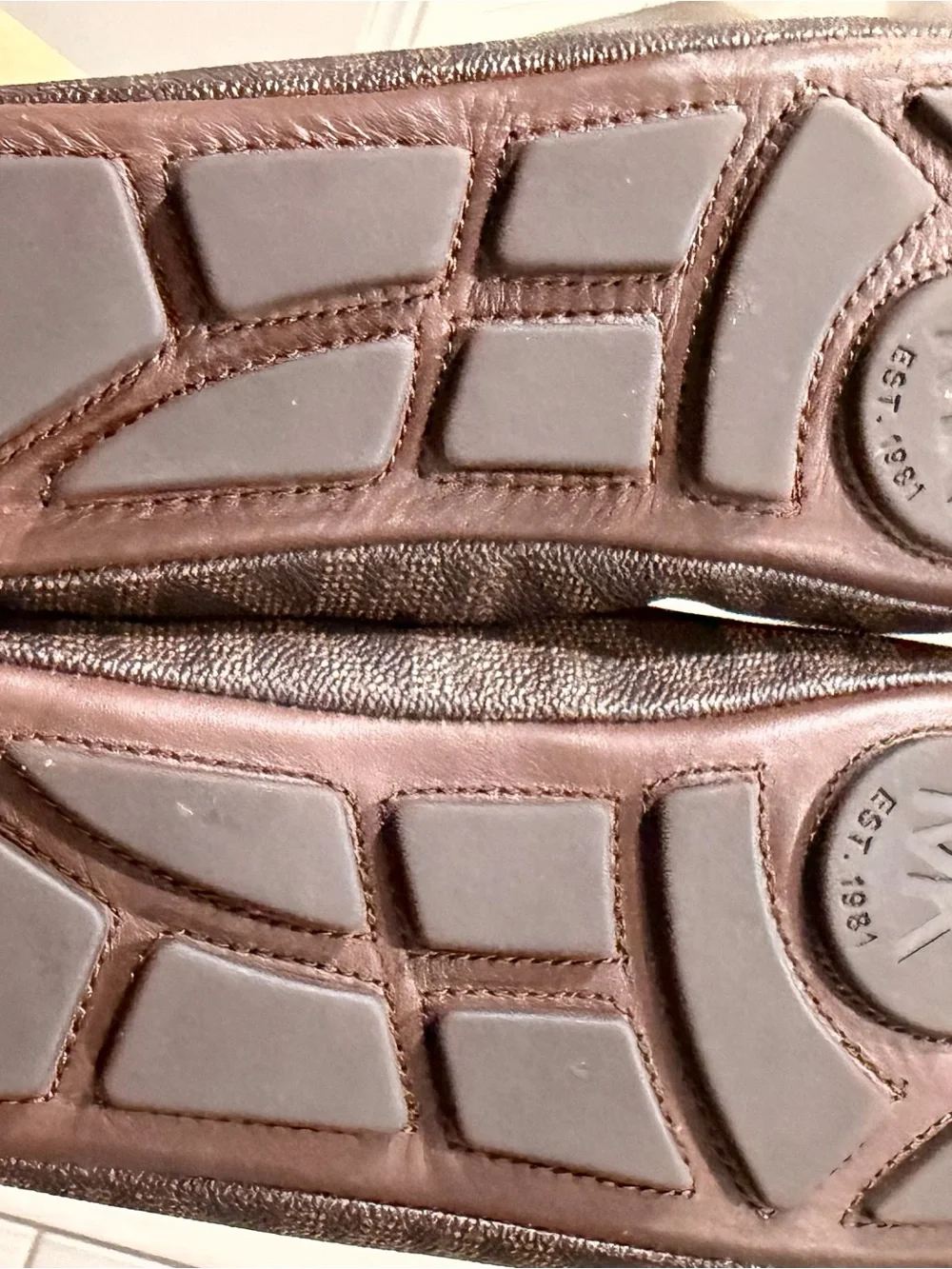 Michael Kors Brown Logo-Embellished Leather Loafers with Gold Hardware